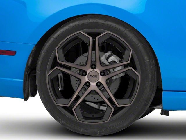 Foose Impala Matte Black Machined Wheel; Rear Only; 20x10.5 (10-14 Mustang)