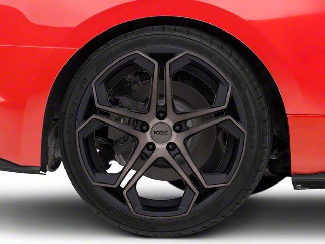 Foose Impala Matte Black Machined Wheel; Rear Only; 20x10.5 (15-23 Mustang GT, EcoBoost, V6)