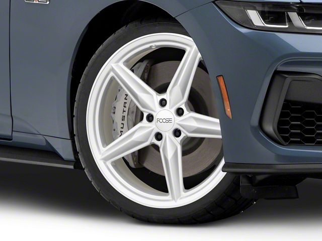 Foose CF8 Gloss Silver Wheel; 20x10 (2024 Mustang)