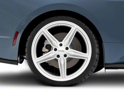 Foose CF8 Gloss Silver Wheel; Rear Only; 20x11; 50mm Offset (24-25 Mustang)