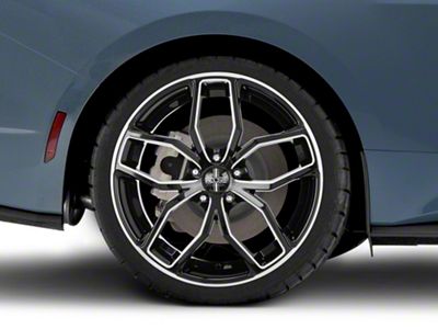 Foose Outcast Gloss Black Machined Wheel; Rear Only; 20x10; 40mm Offset (24-25 Mustang)