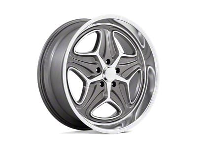 Foose Merlot Anthracite Machined Wheel; Rear Only; 22x10.5; 6mm Offset (93-02 Camaro)