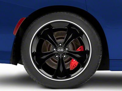 Foose Legend Black Wheel; Rear Only; 20x10 (11-23 RWD Charger)