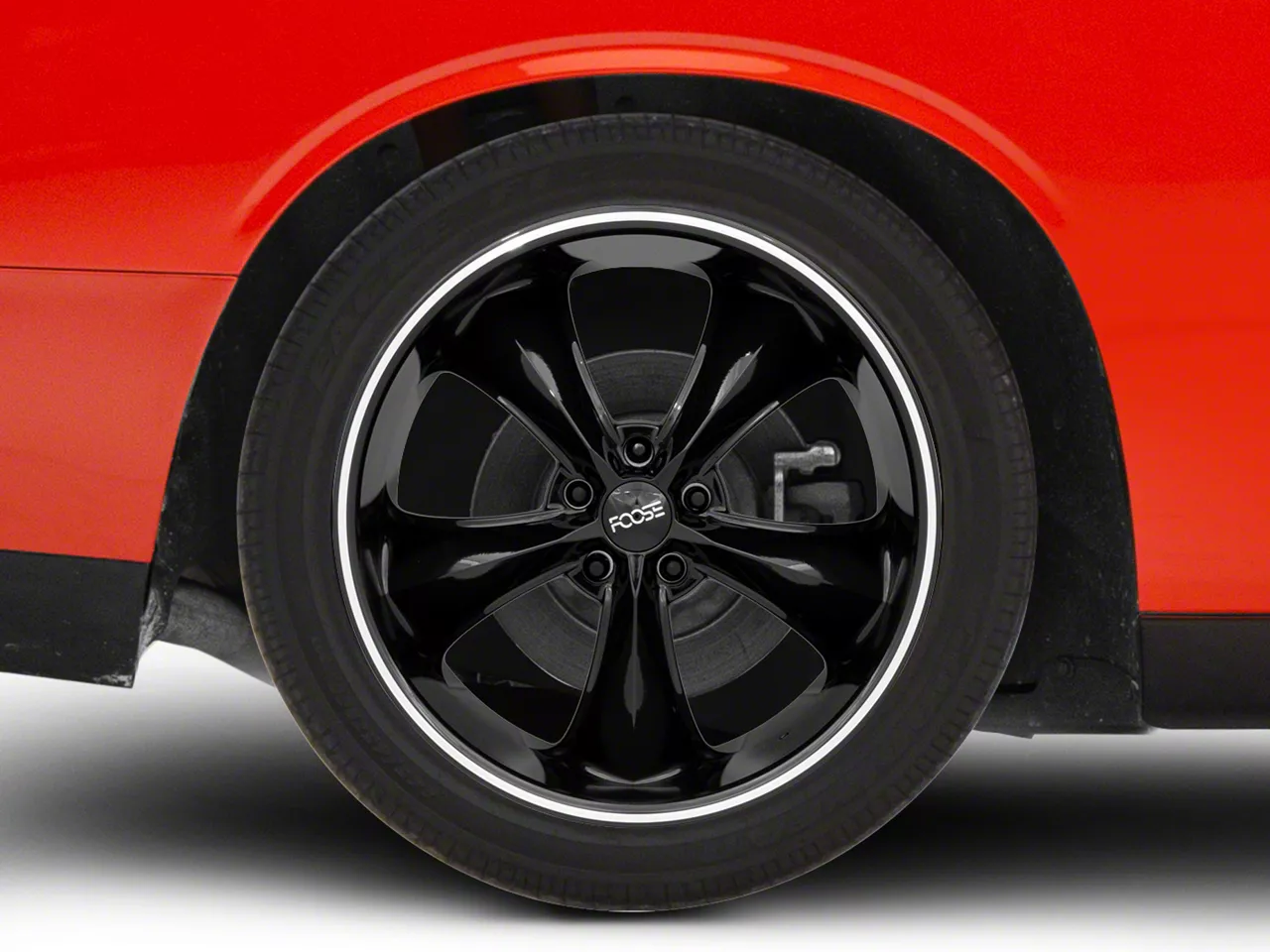 Foose Challenger Legend Black Wheel; Rear Only; 20x10; 20mm