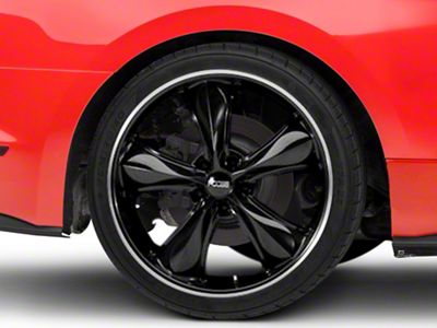 Foose Legend Gloss Black Wheel; Rear Only; 20x10; 40mm Offset (15-23 Mustang EcoBoost w/o Performance Pack, V6)