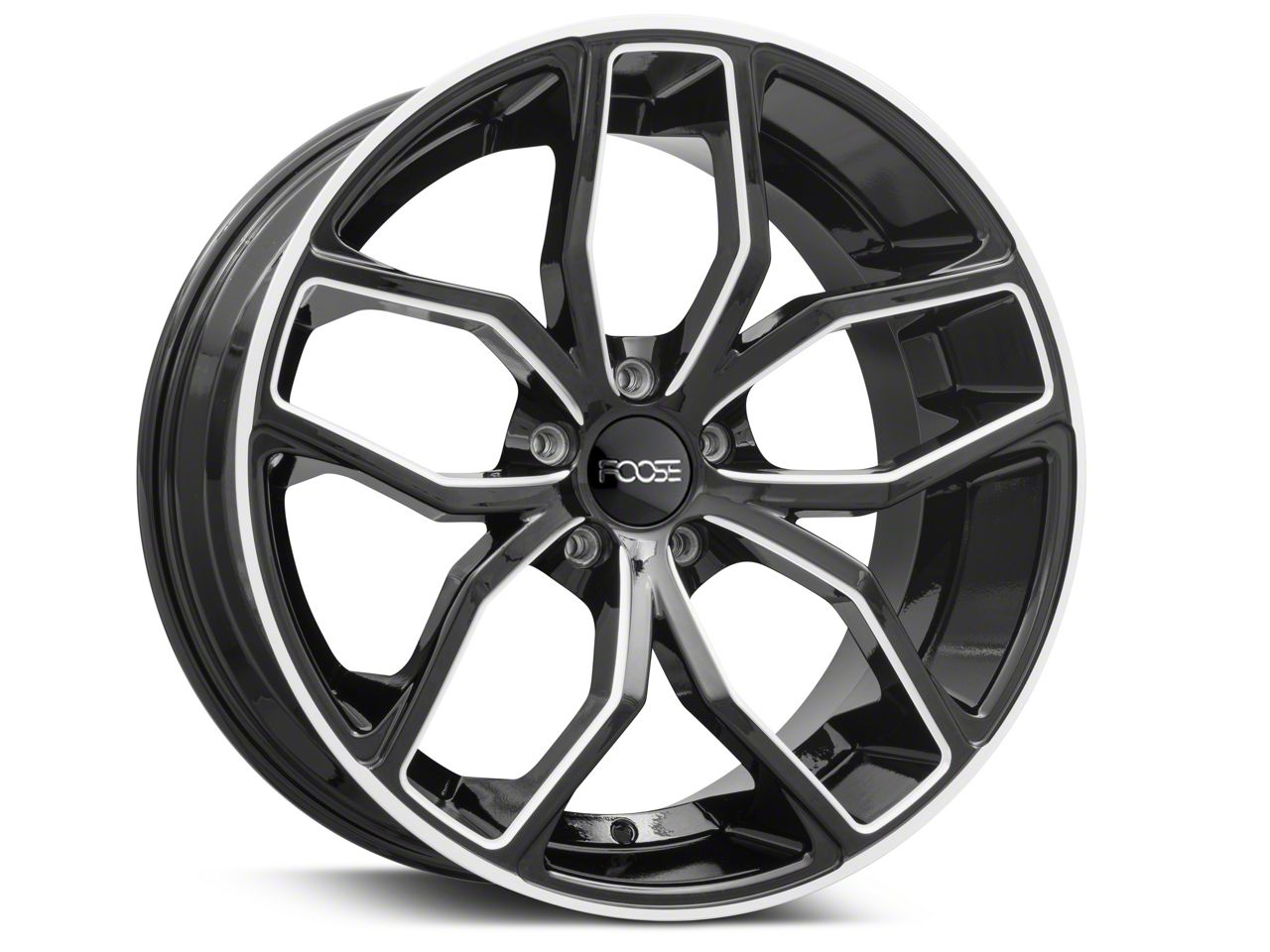 Foose Mustang Outcast Gloss Black Machined Wheel; 20x8.5