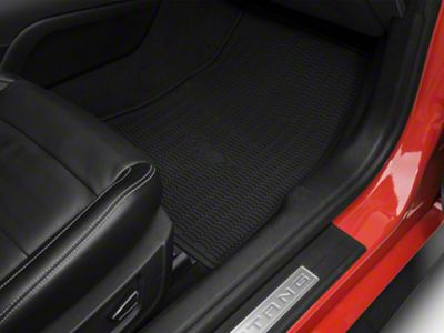 Ford All-Weather Front and Rear Floor Mats with Running Pony Logo; Black (15-25 Mustang)