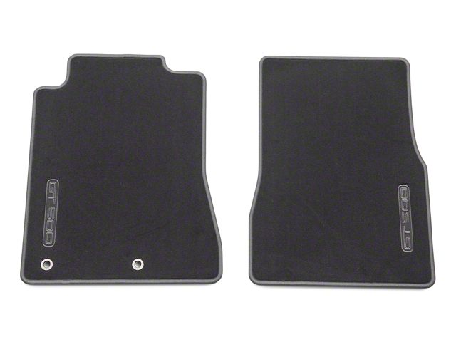 Ford Front Floor Mats with GT500 Logo; Charcoal (2010 Mustang GT500)