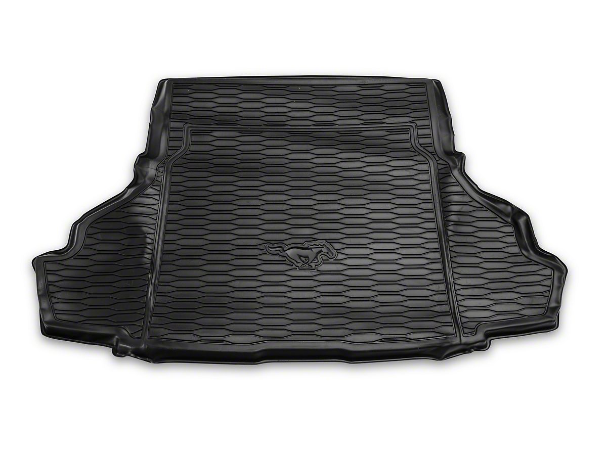 Ford Mustang Cargo Area Protector with Embossed Pony Logo; Black 