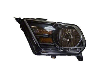 Ford Factory Replacement Halogen Headlight; Black Housing; Clear Lens; Driver Side (10-12 Mustang w/ Factory Halogen Headlights)