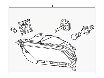 Ford Factory Replacement HID Headlight; Black Housing; Clear Lens; Passenger Side (10-12 Mustang w/ Factory HID Headlights)