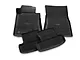Ford Tray Style All-Weather Front and Rear Floor Mats with Running Pony Logo; Black (15-24 Mustang)