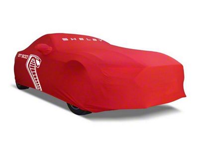 Ford Indoor Full Car Cover; Red (20-22 Mustang GT500 w/o Track Pack Spoiler)