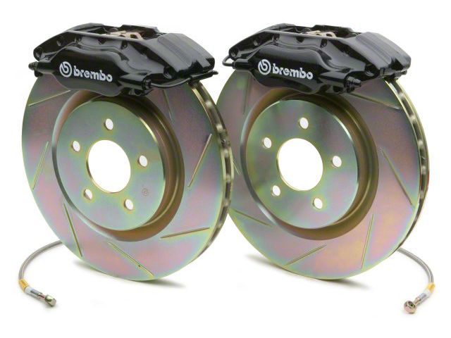 Ford Performance 2000 Cobra R Front Big Brake Kit with Slotted Rotors; Black Calipers (94-04 Mustang)