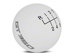 Ford Performance 6-Speed Shift Knob with GT350 Logo; White (15-20 Mustang GT350)