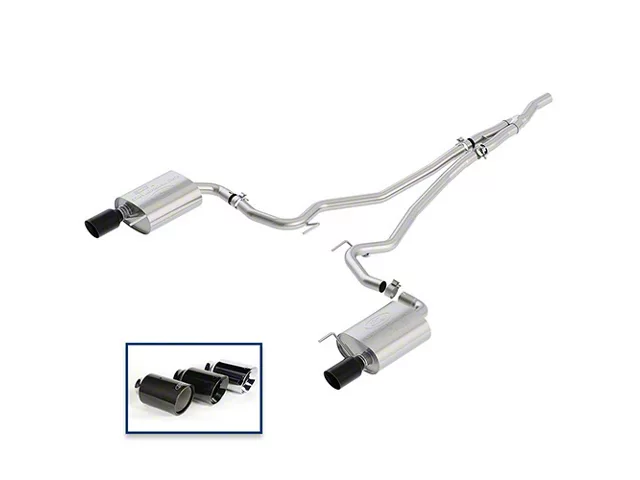 Ford Performance Extreme Cat-Back Exhaust with Black Chrome Tips (15-23 Mustang EcoBoost w/o Active Exhaust)