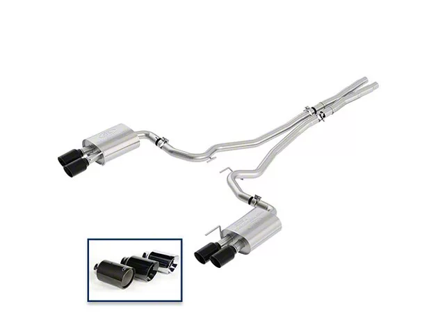 Ford Performance Touring Cat-Back Exhaust with Black Chrome Tips (18-23 Mustang GT w/o Active Exhaust)