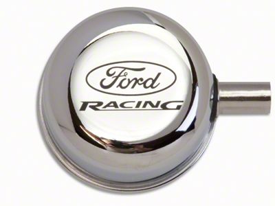 Ford Performance Breather Cap with Ford Racing Logo; Closed Crankcase Design; Chrome (79-93 289, 302, 351W Mustang)