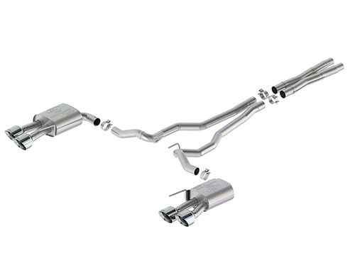 Ford Performance Extreme Non-Active Cat-Back Exhaust with Chrome Tips and Dark Horse Quad Tip Rear Valance (2024 Mustang GT w/o Active Exhaust)