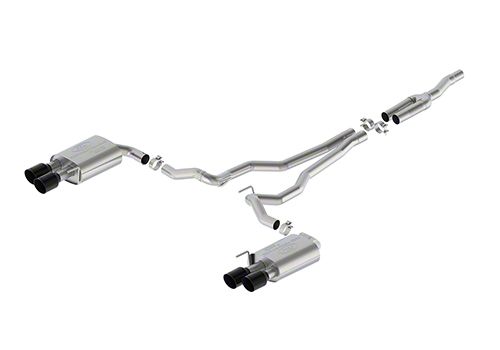 Ford Performance Extreme Non-Active Cat-Back Exhaust with Black Chrome Tips and GT Quad Tip Rear Valance (2024 Mustang EcoBoost w/o Active Exhaust)