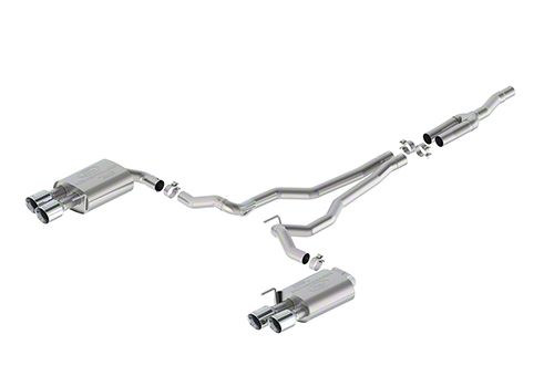Ford Performance Extreme Non-Active Cat-Back Exhaust with Chrome Tips and GT Quad Tip Rear Valance (2024 Mustang EcoBoost w/o Active Exhaust)