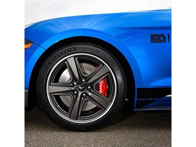 Ford Performance Mach 1 5-Spoke Dark Tarnished 4-Wheel Kit with TPMS Sensors; 19x9.5/10 (15-23 Mustang GT, EcoBoost, V6)