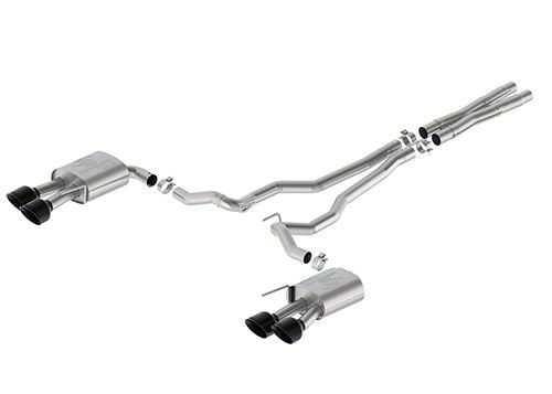 Ford Performance Sport Non-Active Cat-Back Exhaust with Black Chrome Tips and Dark Horse Quad Tip Rear Valance (2024 Mustang GT w/o Active Exhaust)
