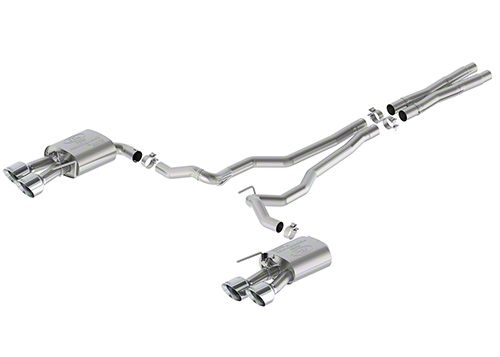 Ford Performance Sport Active Cat-Back Exhaust with Chrome Tips and Dark Horse Quad Tip Rear Valance (2024 Mustang GT w/ Active Exhaust)