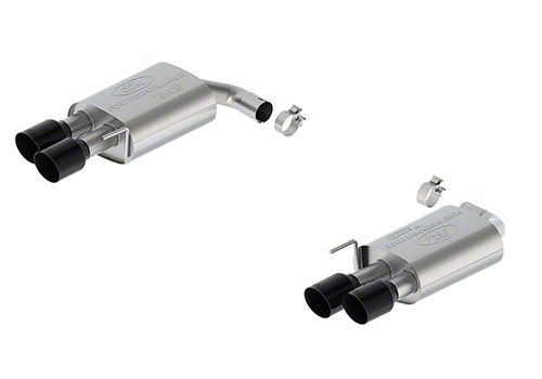 Ford Performance Touring Non-Active Axle-Back Exhaust with Black Chrome Tips and GT Quad Tip Rear Valance (2024 Mustang EcoBoost w/o Active Exhaust)