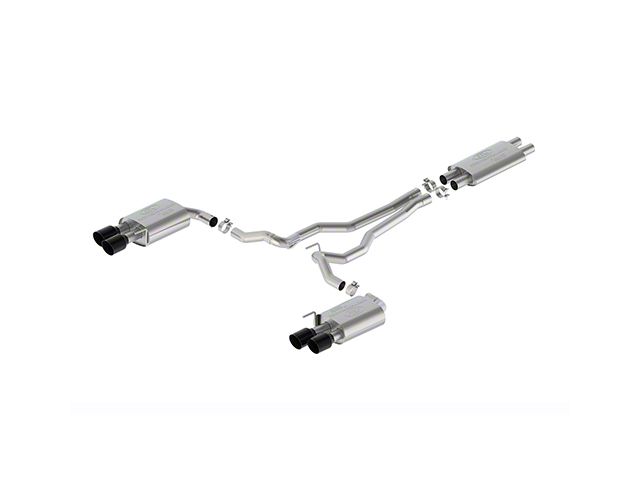 Ford Performance Touring Non-Active Cat-Back Exhaust with Black Chrome Tips and GT Quad Tip Rear Valance (2024 Mustang GT w/o Active Exhaust)