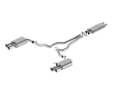 Ford Performance Touring Non-Active Cat-Back Exhaust with Chrome Tips and GT Quad Tip Rear Valance (2024 Mustang GT w/o Active Exhaust)