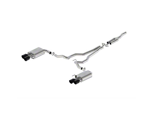 Ford Performance Touring Non-Active Cat-Back Exhaust with Black Chrome Tips and GT Quad Tip Rear Valance (2024 Mustang EcoBoost w/o Active Exhaust)