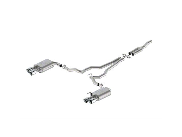 Ford Performance Touring Non-Active Cat-Back Exhaust with Chrome Tips and GT Quad Tip Rear Valance (2024 Mustang EcoBoost w/o Active Exhaust)