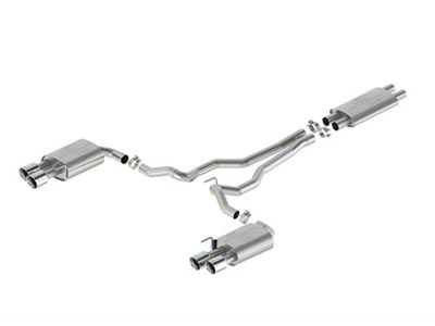 Ford Performance Touring Non-Active Cat-Back Exhaust with Chrome Tips and GT Quad Tip Rear Valance (24-25 Mustang GT w/o Active Exhaust)