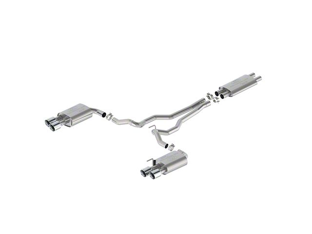 Ford Performance Touring Non-Active Cat-Back Exhaust with Chrome Tips and GT Quad Tip Rear Valance (2024 Mustang GT w/o Active Exhaust)