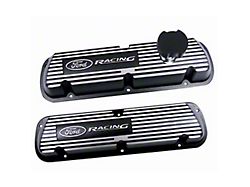 Ford Performance Valve Covers with Ford Racing Logo; Satin Black (86-93 5.0L Mustang)