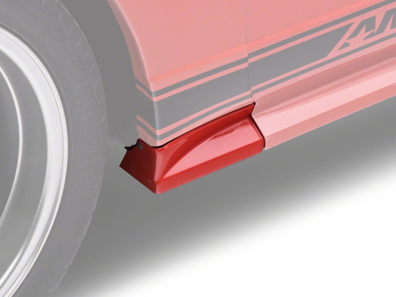 Ford Mustang Front Lower Rocker Molding End Cap; Left Side