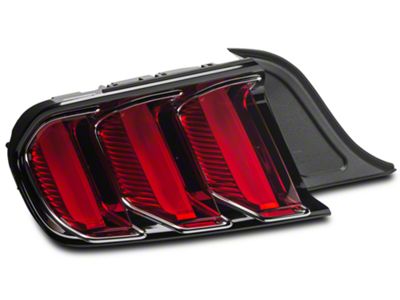 Ford 50th Year Anniversary Factory Replacement Tail Light; Black Housing; Red Lens; Driver Side (15-23 Mustang)