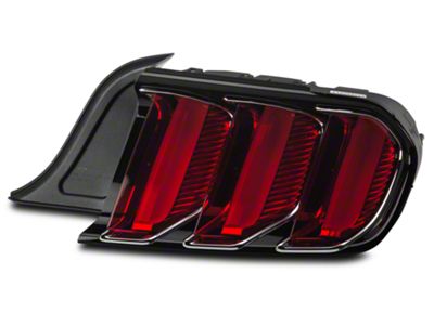 Ford 50th Year Anniversary Factory Replacement Tail Light; Black Housing; Red Lens; Passenger Side (15-23 Mustang)