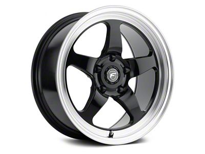 Forgestar D5 Drag Gloss Black Machined Wheel; 18x9 (05-10 Mustang)