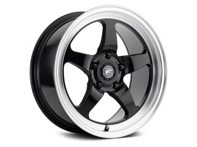 Forgestar D5 Drag Gloss Black Machined Wheel; Front Only; 17x5 (05-09 Mustang)