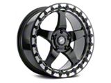 Forgestar D5 Beadlock Gloss Black Machined Wheel; Rear Only; 15x10; 50mm Offset (10-14 Mustang, Excluding 13-14 GT500)