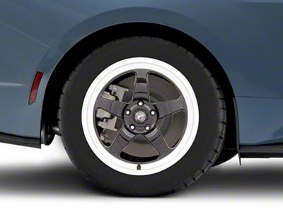 Forgestar D5 Beadlock Drag Black Machined Wheel; Rear Only; 17x10; 50mm Offset (24-25 Mustang)