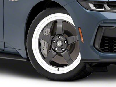 Forgestar D5 Drag Black Machined Wheel; Front Only; 18x5; -23mm Offset (24-25 Mustang)