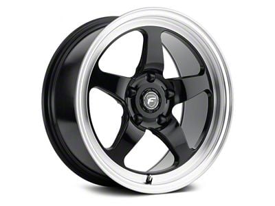 Forgestar D5 Drag Gloss Black Machined Wheel; 18x9 (2024 Mustang)