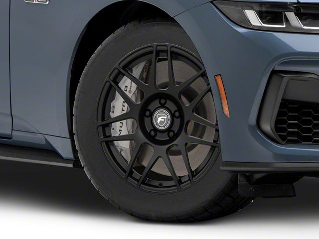 Forgestar F14 Drag Matte Black Wheel; Front Only; 17x7 (2024 Mustang GT w/o Performance Pack, EcoBoost)