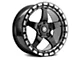 Forgestar D5 Beadlock Gloss Black Machined Wheel; Rear Only; 15x10 (79-93 Mustang w/ 5-Lug Conversion)