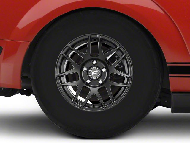 Forgestar F14 Drag Matte Black Wheel; Front Only; 15x3.75 (05-09 Mustang GT, V6)