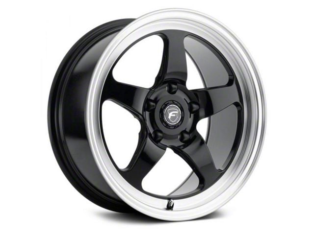 Forgestar D5 Drag Gloss Black Machined Wheel; Front Only; 18x5 (08-23 RWD Challenger, Excluding Widebody)