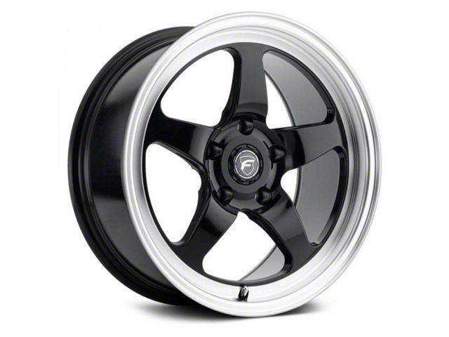 Forgestar D5 Drag Gloss Black Machined Wheel; Rear Only; 18x12 (14-19 Corvette C7)